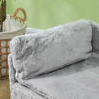 PawHut - Canapé-lit pour chien pour chats moyens avec coussin, oreiller - gris clair-Couleur : gris clair, bois naturel 