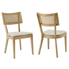 Modway - Caledonia Tissu tapis Chaise à manger Ensemble de 2 - Beige gris-Chaises à manger Modern Farmhouse - Ensemble de 2