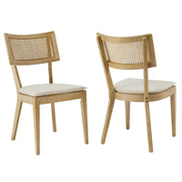 Modway - Caledonia Tissu tapis Chaise à manger Ensemble de 2 - Beige gris-Chaises à manger Modern Farmhouse - Ensemble de 2