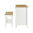 Modway - Garland 3 pièces Îlot de cuisine et ensemble de tabouret, Chêne Blanc-Assemblée requise