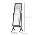 HOMCOM - Miroir pleine longueur free - 18,5 po l x 58,25 po h - brown-Un certain assemblage est requis 
