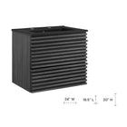 Modway - Render Support mural de 24" Vanette de salle de bain - Noir charbon-Conception murale