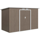 Abri de jardin Outsunny 9' x 4' - Gris clair-Conception spacieuse pour ranger les outils d'extérieur, l'équipement et le matériel de jardinage  
