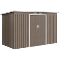 Abri de jardin Outsunny 9' x 4' - Gris clair-Conception spacieuse pour ranger les outils d'extérieur, l'équipement et le matériel de jardinage  

