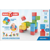 Geomag - Magicubes polychromes essayez-moi recyclé - Ensemble de 24-S'amuser à apprendre les stim avec des aimants pour tout-petits: Les jouets magnétiques Geomag ont transformé les blocs d'empilement classiques en quelque chose de « magique po. Ces blocs en plastique 100% recyclés peuvent être fixés de n'importe quel côté, ce qui rend la construction si facile. Blocs magnétiques pour les âges 1 à 5.