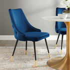 Modway - Adorn Touffe Performance Velvet Fauteuil d’appoint de salle à manger - Marine-Tissu résistant aux taches durable