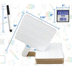 Flipside Products Lot de 12 tablettes effaçables à sec rectangulaires double face, stylos et gommes-Comprend des stylos et des gommes