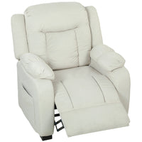 HOMCOM - Fauteuil de massage inclinable avec moteur silencieux - blanc crème-Huit points de massage apaisent le dos, la taille, les cuisses et les jambes avec des minuteries personnalisables 