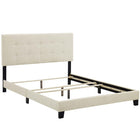 Modway - Amira Tissu rembourré Lit Queen, Beige-Cadre de lit à plateforme avec tête de lit
