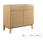 Modway - Render 36" Armoire à coiffeuse de salle de bain - Chêne-Stratifié lisse