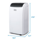 BLACK+DECKER - Climatiseur portatif 8 000 BTU avec télécommande-Notre climatiseur DOE de 4 100 BTU (8 000 BTU ASHRAE 128) fonctionne également comme déshumidificateur et ventilateur. Ce climatiseur portatif (45,8 lb) est doté d'une télécommande pratique et d'un panneau de commande monté sur le dessus avec affichage LED.
