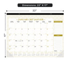Blueline - 2027 Calendrier sous-main mensuel Collection Or - 12 mois - 22 po x 17 po - Or classique - bilingue-Un mois par feuille, un bloc par jour