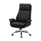 Monarch Specialties - 7253 Chaise de Bureau Ergonomique Aspect Cuir - Noir-Ce fauteuil de bureau rembourré présente un dossier haut offrant un soutien optimal, un rembourrage en mousse et une finition en similicuir noir lisse pour un confort maximal lors de longues heures de travail à votre bureau