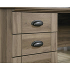 Sauder 66"W La Collection Harbor View Bureau d’ordinateur d’angle - Finition Salt Oak-Rangez des fournitures supplémentaires dans les tiroirs en-dessous