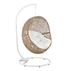 Modway - Encase Terrasse extérieure Rotin Chaise à balançoire - Blanc cappuccino-Fauteuil à balançoire extérieur moderne
