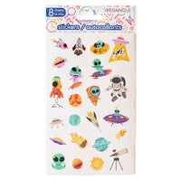 Merangue - Pack d'autocollants - OVNI spatial - 184 autocollants/paquet-Comprend 8 feuilles d'autocollants OVNI spatiaux (184 autocollants/paquet)