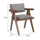 Zuo - Delhi Chaise de salle à manger - Gris/Noyer - Ensemble de 2-6