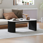 HOMCOM - Table basse avec plateau effet marbre - noir-Pieds Solis et barres transversales renforcées offrent un soutien solide pour un usage quotidien