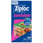 Sacs à collation Ziploc Snack Bags, paquet de 100-Conçu pour garder la fraîcheur