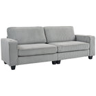 HOMCOM - Canapé 3 places avec coussin à ressorts et porte-gobelet pour chambre - gris clair-Les coussins d'assise à ressorts avec mousse haute densité gardent leur forme dans le temps 