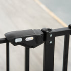 PawHut - Porte pour animaux 41" avec porte de passage - Noir-Matériau : Acier, plastique