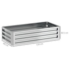 Outsunny - Jardin surélevé 4 pi x 2 pi x 1 pi - argent-Conception extra profonde, idéale pour les plantes à longues racines 