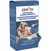 Zenith - Serviettes nettoyantes pour Lentilles avec Antibuee- 5 po l x 8 po L - Paquet de 100-Formule antibuée et sans stries