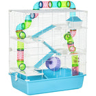 PawHut - Cage pour Hamster 5 Niveaux avec Système de Tunnels - Bleu Clair-Le système de tubes de jeu ajoute plus de plaisir et permet à votre petit animal de se déplacer librement