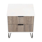 Manhattan Comfort - Table de nuit moderne DUMBO 20,07" à 2 tiroirs - Blanc et gris rustique-Garantie limitée du fabricant de 30 jours