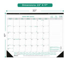 Blueline - 2027 Calendrier sous-main mensuel EcoLogix - 22 po x 17 po - bilingue-Un mois par feuille, un bloc légèrement ligné par jour