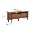 Modway - Cadence 71 po courbé Meuble TV, Noyer-Stratifié à grain de bois