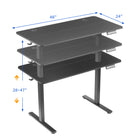 Bureau assis-debout de 48 po à hauteur réglable Work Zone Serrano - Noir-Le plateau économique à 2 segments permet de manipuler facilement la boîte et est facile à assembler