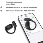 MyBat - Écouteurs sans fil Aria OpenEar, Noir-Chargement rapide et longue durée de vie de la batterie Jusqu'à 18 heures au total avec le boîtier de chargement, garantissant une utilisation ininterrompue