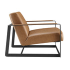 Modway - Seg Cuir végane Chaise d’accent - Tan-Capsules de pied non marquées