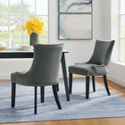 Modway - Marquis Performance Velvet Chaises de salle à manger Ensemble de 2 - Gris-Rembourrage en mousse dense pour le confort