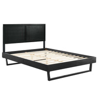 Modway - Marlee Bois Plate-lit complet avec cadre angulaire, Noir-Cadre complet de plate-forme