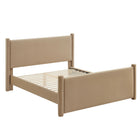Modway - Rael Performance Velvet Lit de plateforme complet, Taupe-Sellerie en velours Performance résistante aux taches