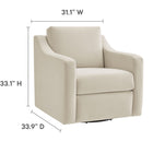 Modway - Liora Performance Velvet Fauteuil - Alabaste-Coussin de dossier et de siège amovible