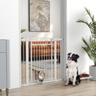 PawHut - Porte pour chien 30"-41" L avec petite porte et kit d'extension - 30" H-Largeur réglable de 29,9 po à 40,9 po (76-104 cm) pour s'adapter à différentes portes