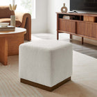 Modway - Tilden Boucle carré 17" Rembourré Ottoman - Noyer des nuages-Glissements au pied sans marquer
