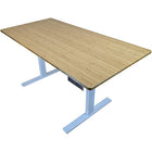 Uncaged Ergonomics - 60 po Rise Up Bureau assis-debout électrique à hauteur réglable - Bambou/Blanc-Bambou massif (pas de placage ou de faux)