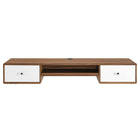 Modway - Transmit Fixation murale de 60" Bois Bureau - Blanc noyer-Construction durable en planches de partition