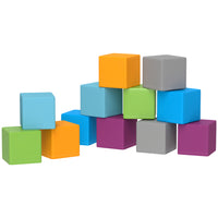 Soozier - Ensemble de 12 blocs de mousse souples pour tout-petits - Couleurs foncées-Convient pour une utilisation à l'école, à la garderie ou à la maison  