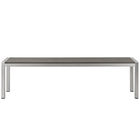 Modway - Shore Terrasse extérieure Aluminium Banc in Gris argenté-Cadre en aluminium anodisé