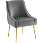 Modway - Discern Dos plissé Velours Performance Rembourré Chaise à manger - Gris-Salle à manger ou chaise d’accent