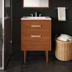 Modway - Cassia 24" Vanette de salle de bain - Blanc naturel-Tiroir du bas spacieux