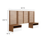Modway - Render Ensemble 6 pièces : Tête de lit Simple murale et tables de chevet modernes - Noyer Blanc-Assemblée requise