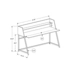 Monarch Specialties - 7544 Bureau 48 po L - Faux Marbre Noir/Metal Noir-Dimensions du produit: 47,25 pouces L x 23,75 pouces L x 39,25 pouces H