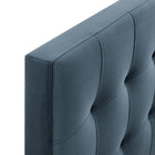 Modway - Lily Velours de performance résistant aux taches Tête de lit Queen size, Bleu Cadet-Assemblée requise