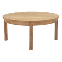 Modway - Marina Terrasse extérieure Teck Table basse ronde - Naturel-Construction en teck massif